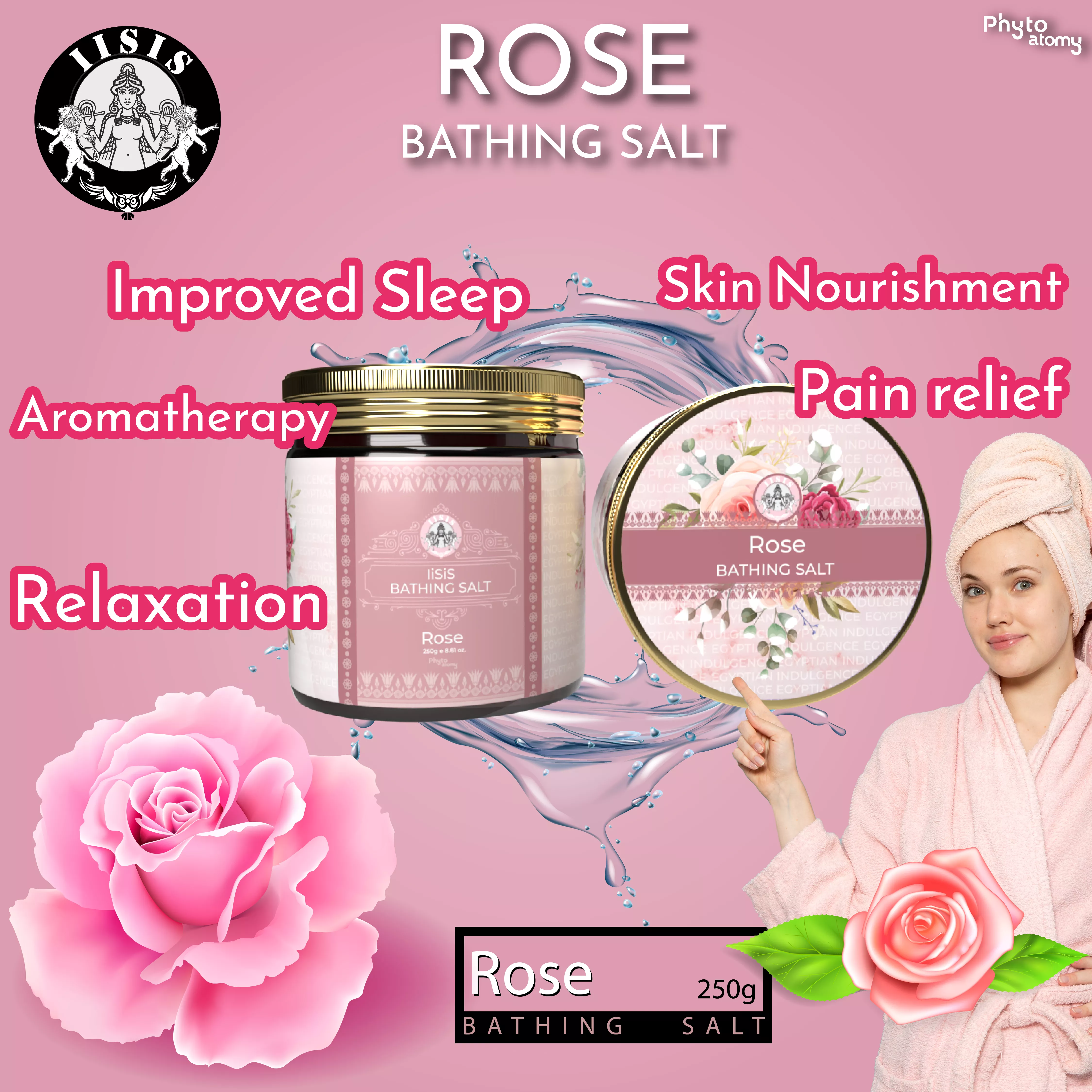 Rose Bath Salt  (250g)